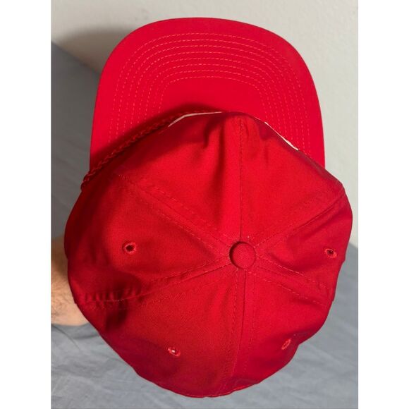 Vintage Bobcat Equipment Logo Rope Strapback Trucker Hat Cap Red Adjustable - Picture 5 of 9